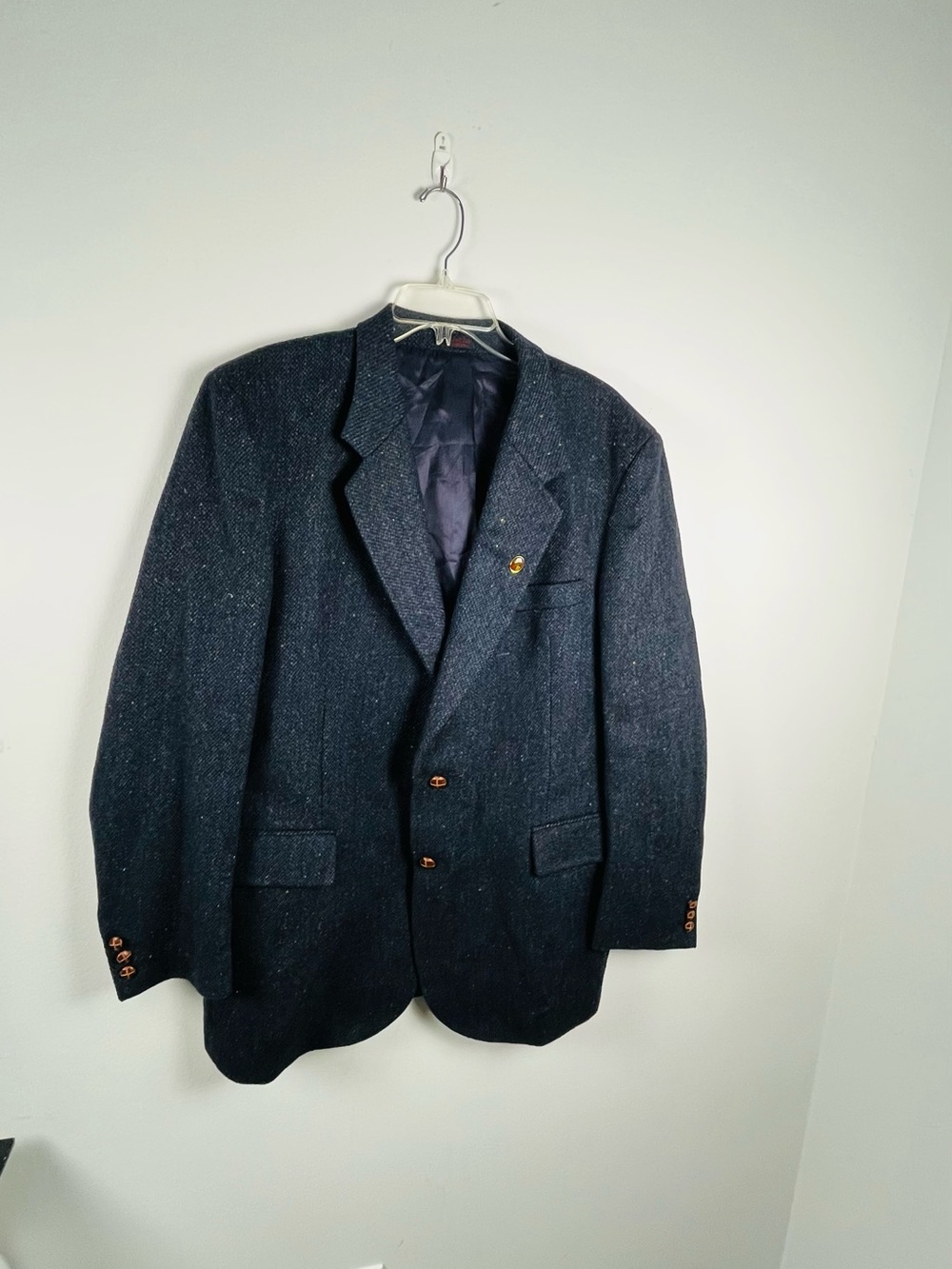 Savile Row Men's Dark Navy Wool Sport Coat Blazer Size L44